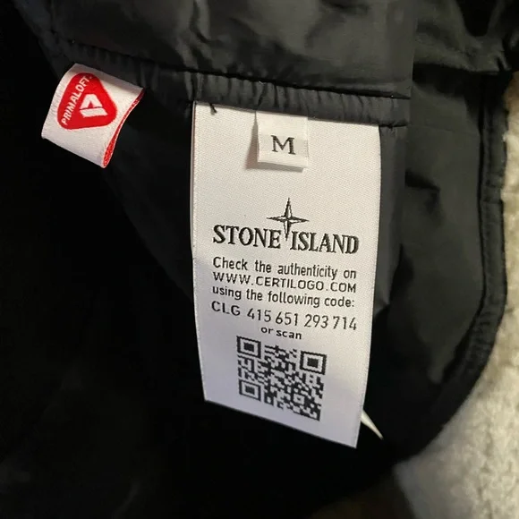 Stone Island Long Coat Size M Black